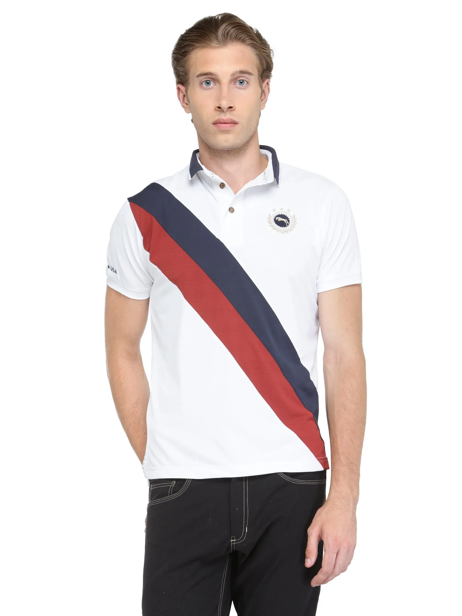 Men Short Sleeve Solid Polo T-Shirt