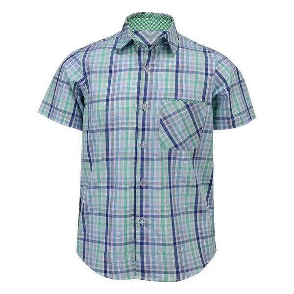 MULTICOLOUR GEOMETRIC SHORT SLEEVE BOYS SHIRT