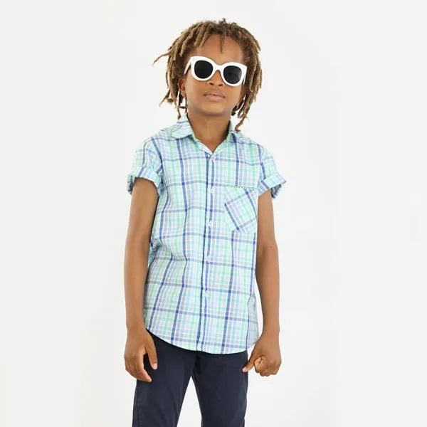 MULTICOLOUR GEOMETRIC SHORT SLEEVE BOYS SHIRT