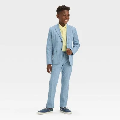 New - Cat & Jack Kids Button Up Plaid Striped Blazer Jacket