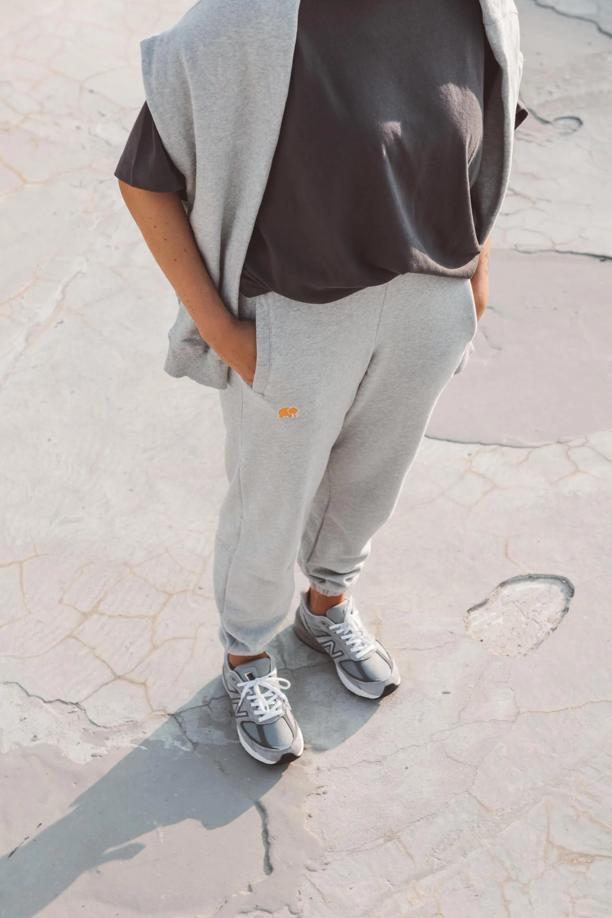 Organic Essential Sweatpants Heather Grey