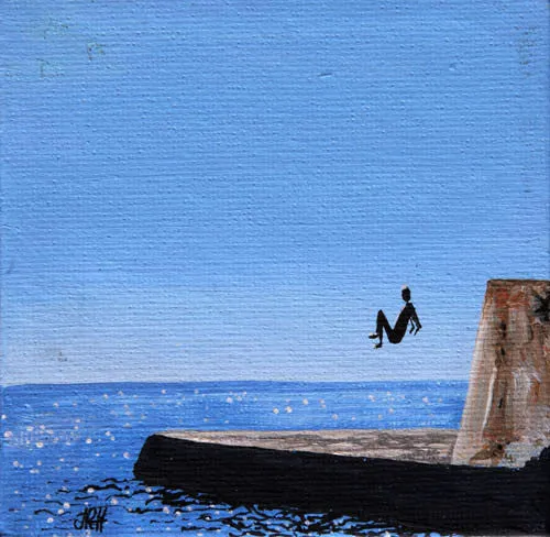 Original Groyne Painting - Baby Square 4 - Jump  (SOLD)