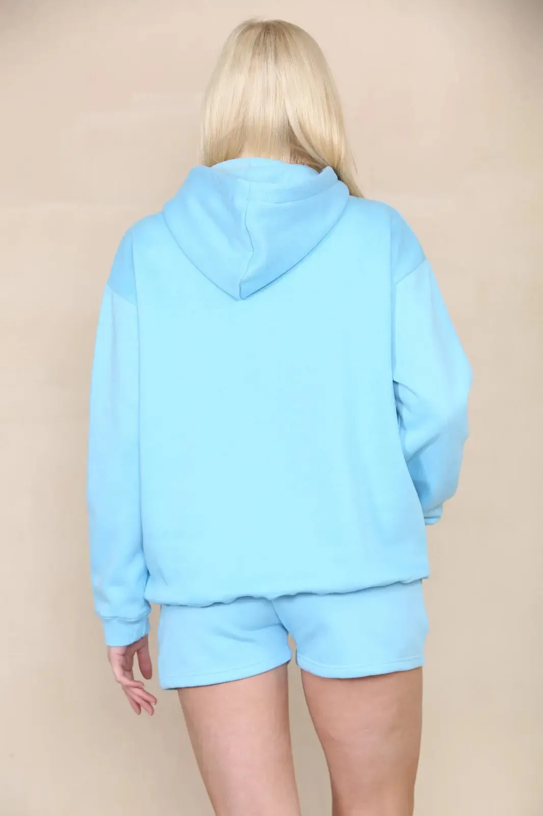 Oversized Pullover Hoodie and Short Loungewear Set