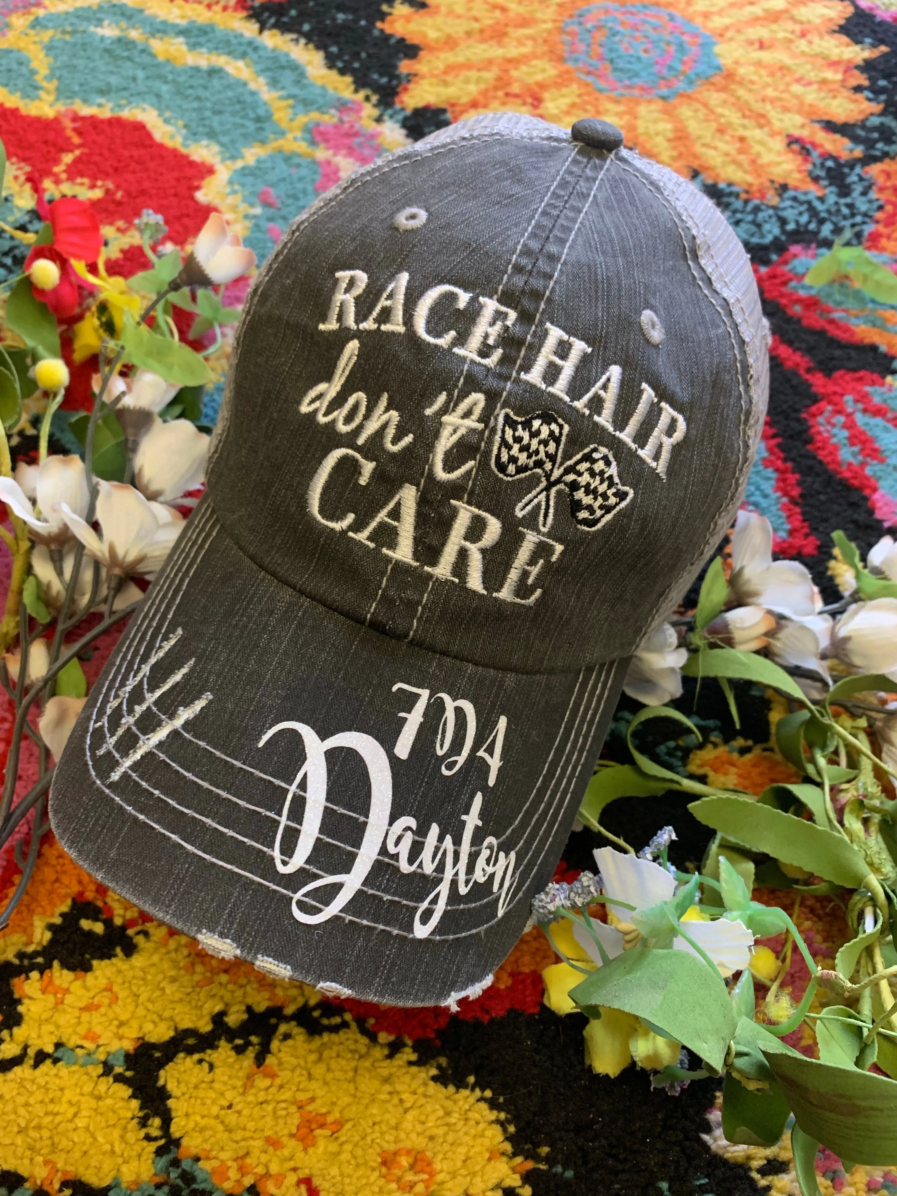 Personalized Racing hats Weekends are for racing Race hair dont care Raceday is the best day