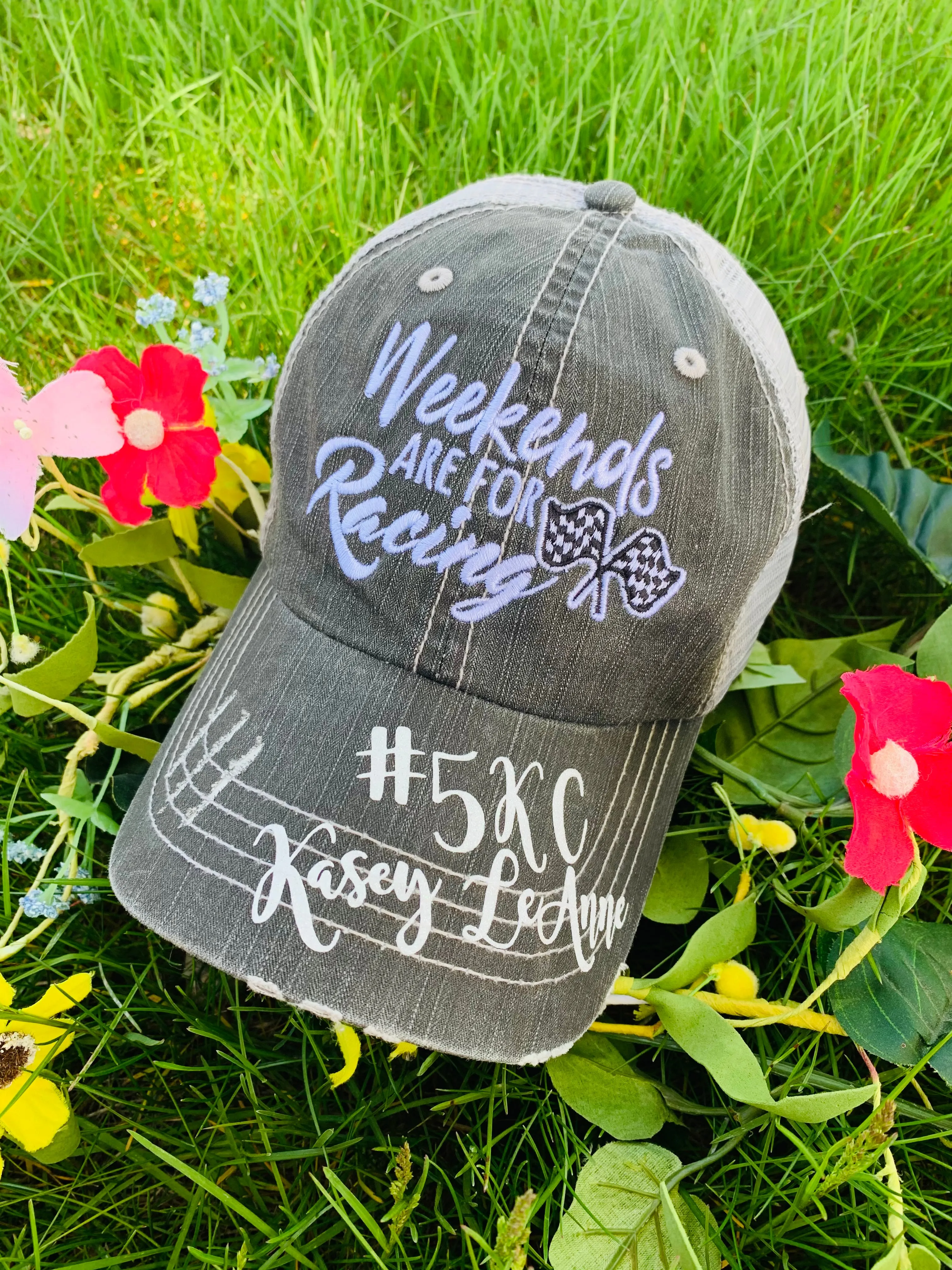 Personalized Racing hats Weekends are for racing Race hair dont care Raceday is the best day