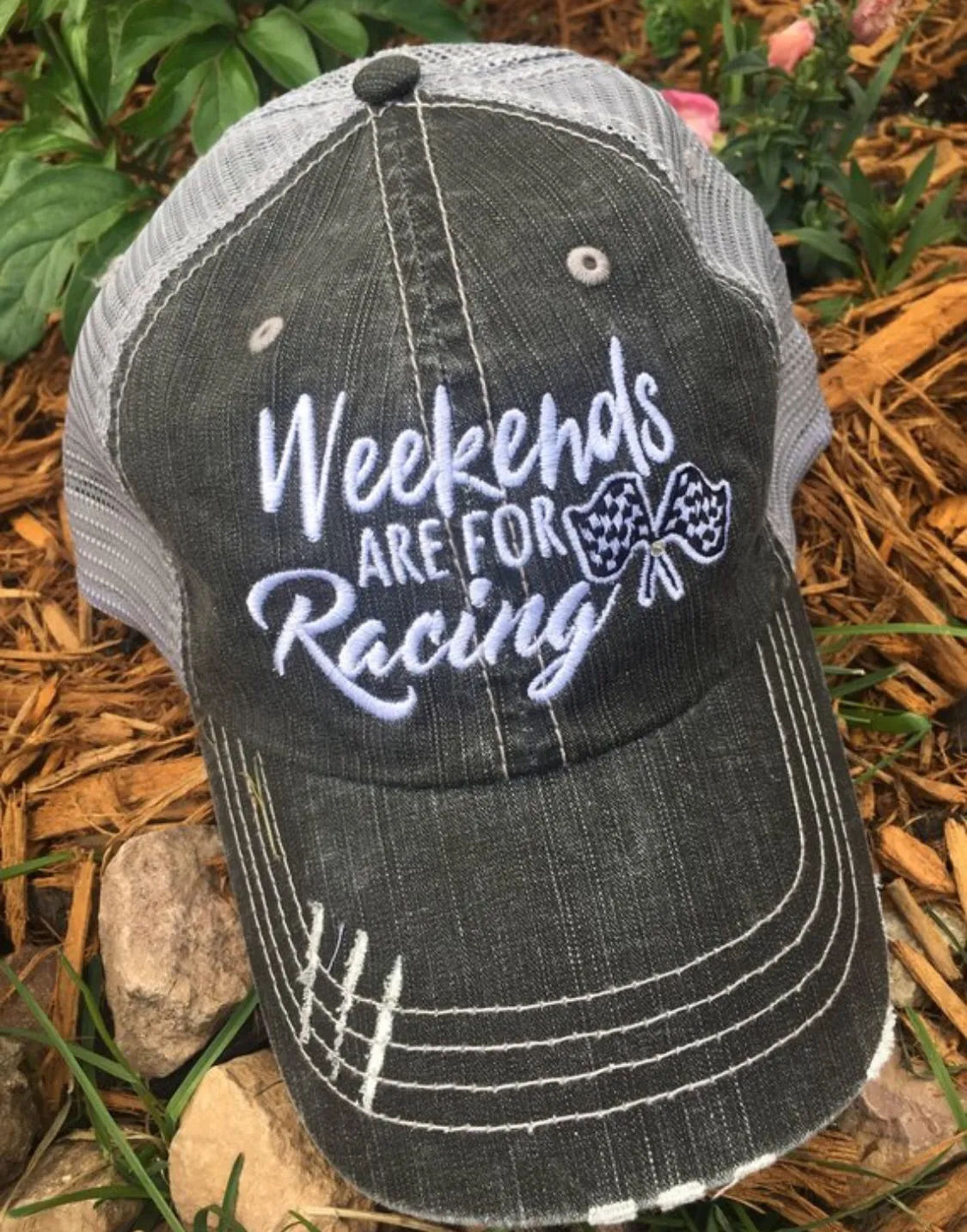 Personalized Racing hats Weekends are for racing Race hair dont care Raceday is the best day