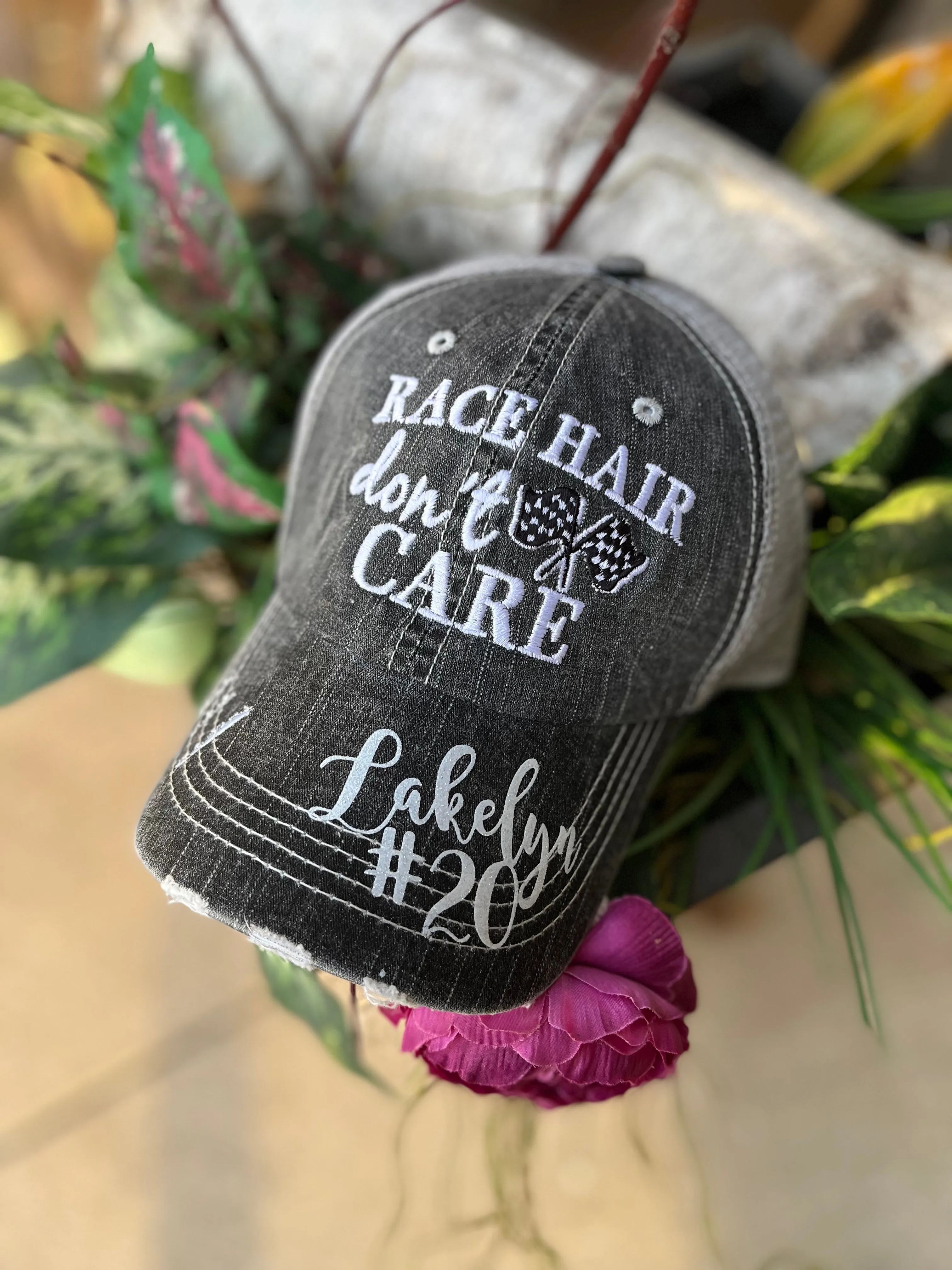 Personalized Racing hats Weekends are for racing Race hair dont care Raceday is the best day