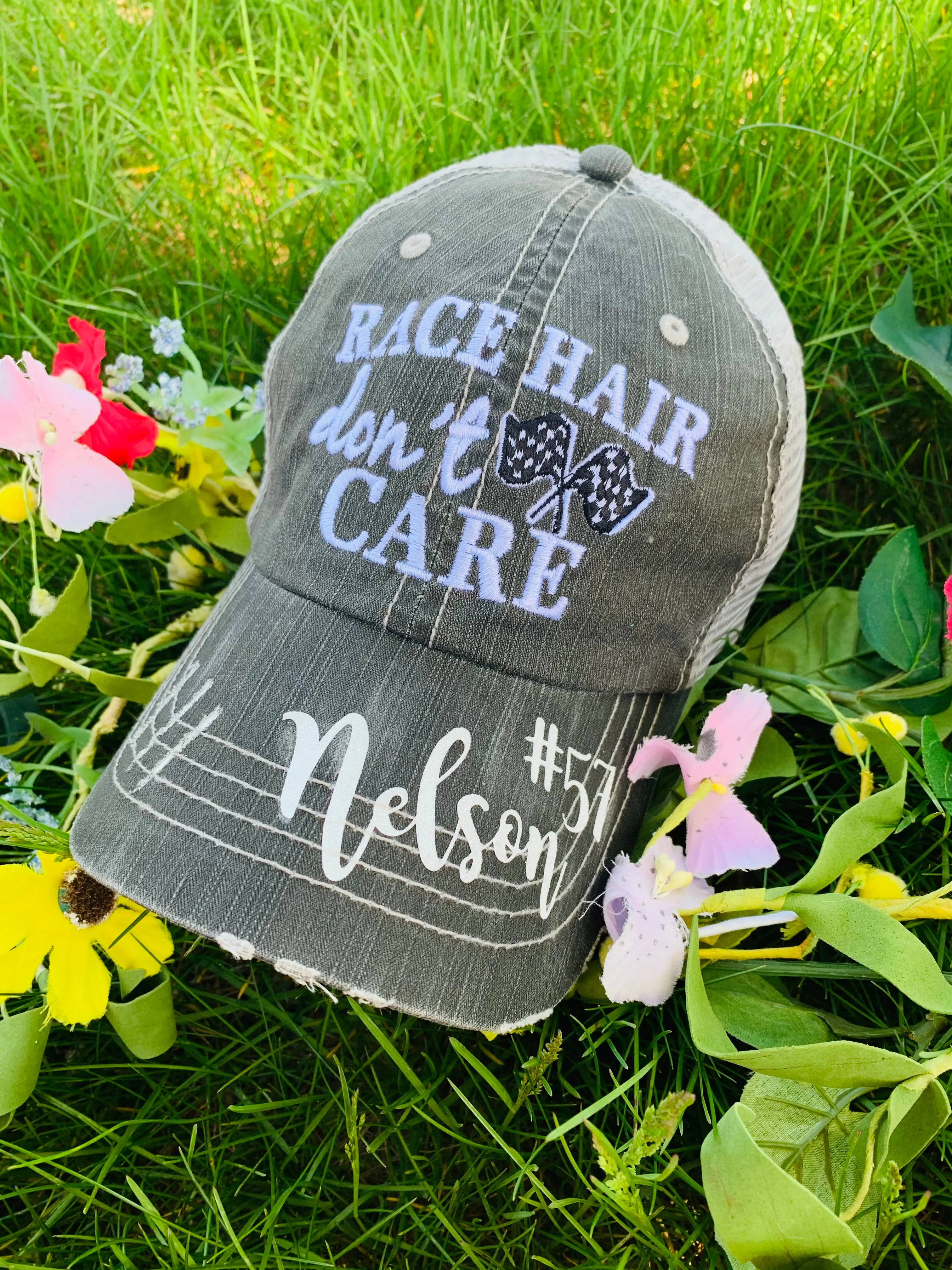 Personalized Racing hats Weekends are for racing Race hair dont care Raceday is the best day