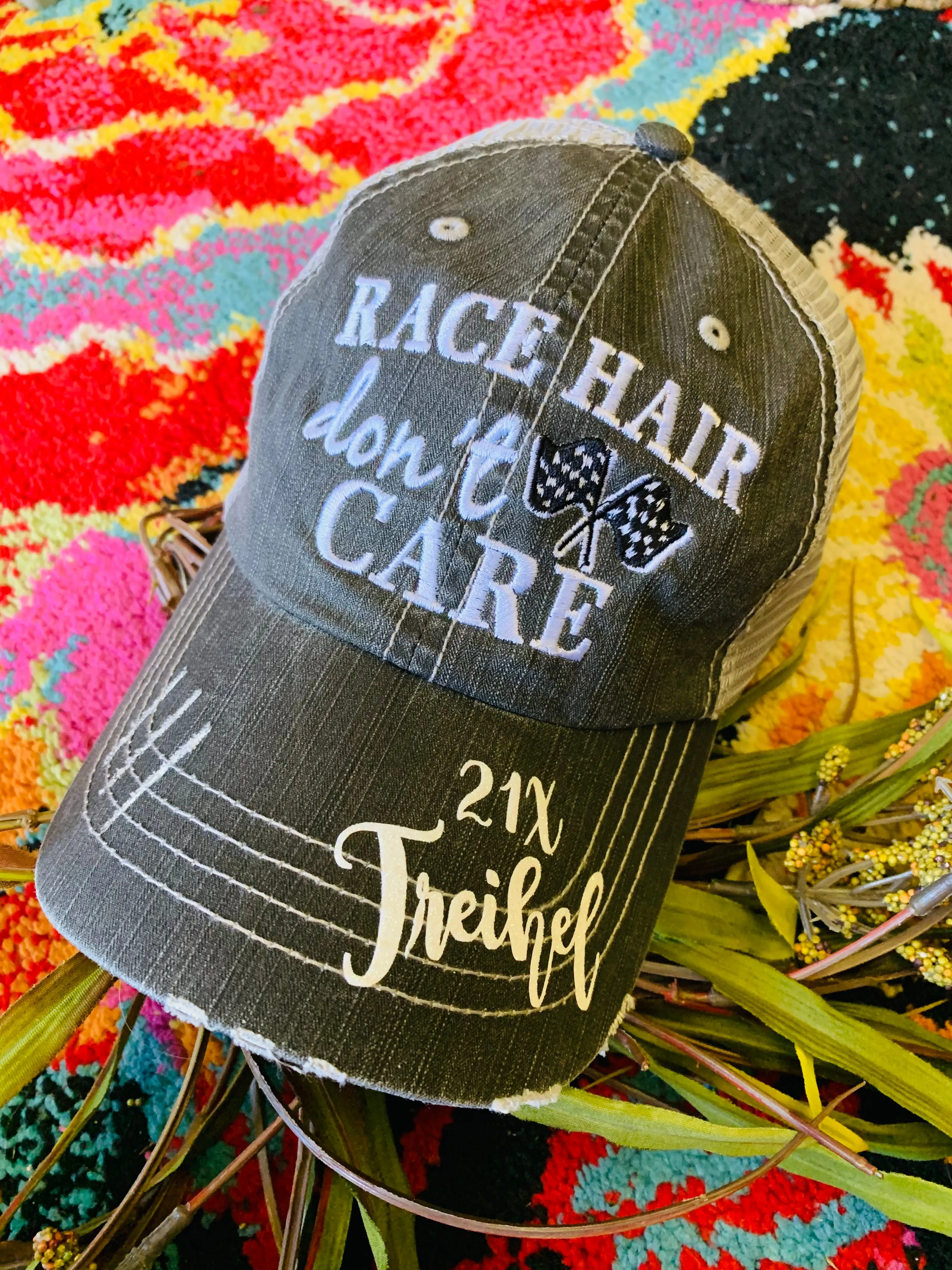 Personalized Racing hats Weekends are for racing Race hair dont care Raceday is the best day