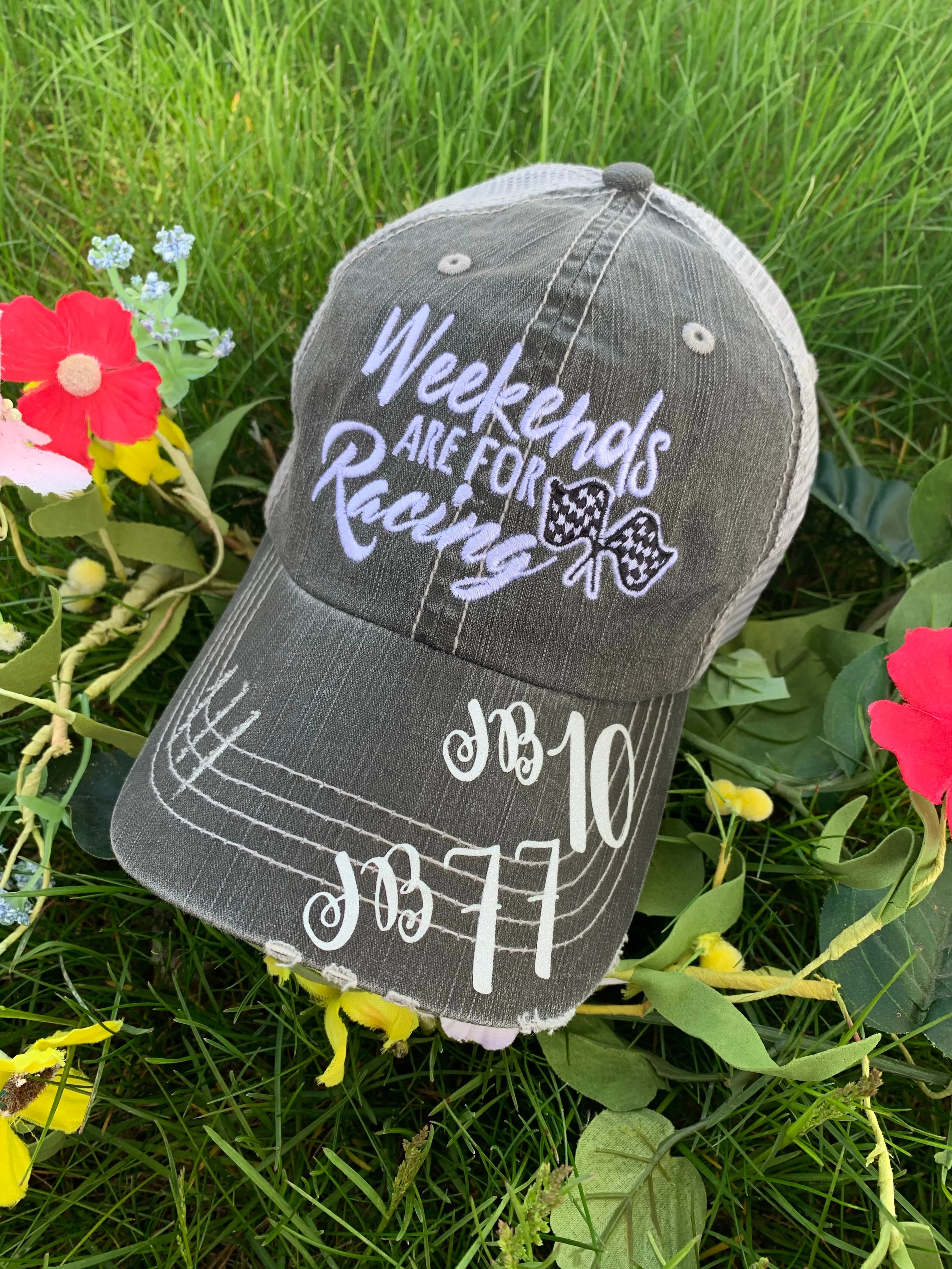 Personalized Racing hats Weekends are for racing Race hair dont care Raceday is the best day