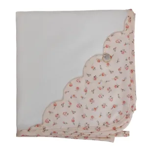 Pink Floral Cotton Scalloped Swaddle