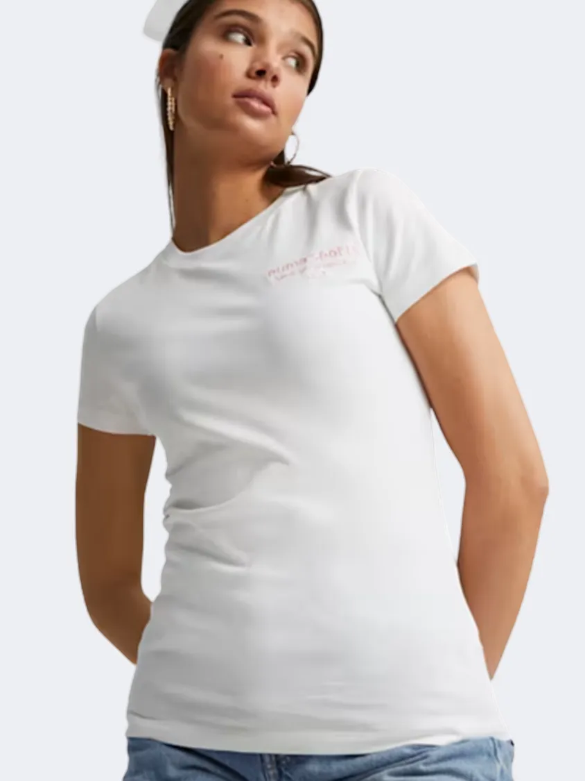 Puma Team Graphic Women Lifestyle T-Shirt Warm White