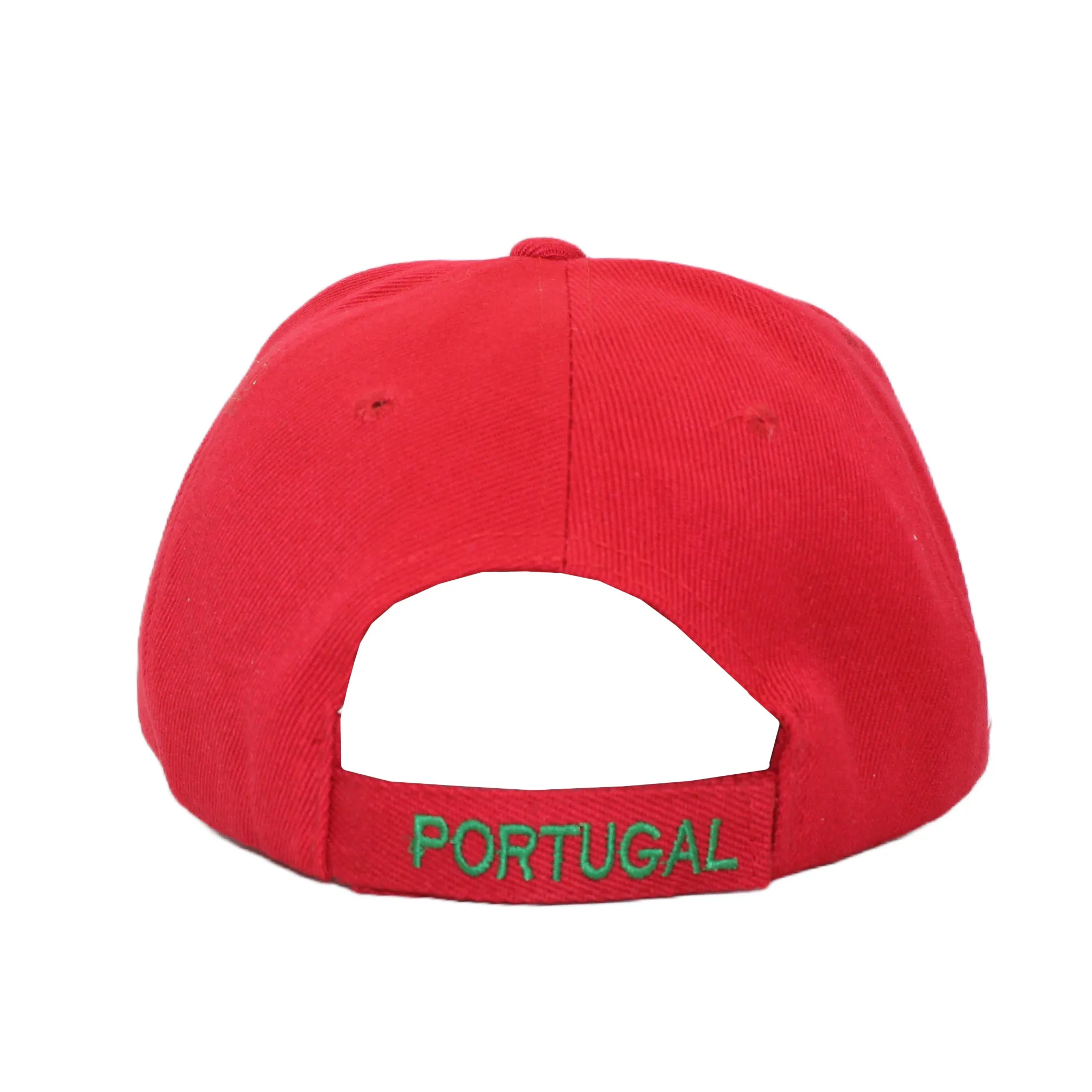 Red Soccer Cap with Embroidered Portuguese National Team