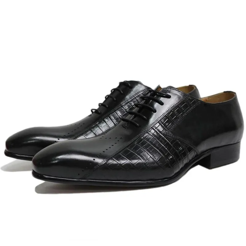 RegalLuxe Exotic Lace-Up Oxford Shoes