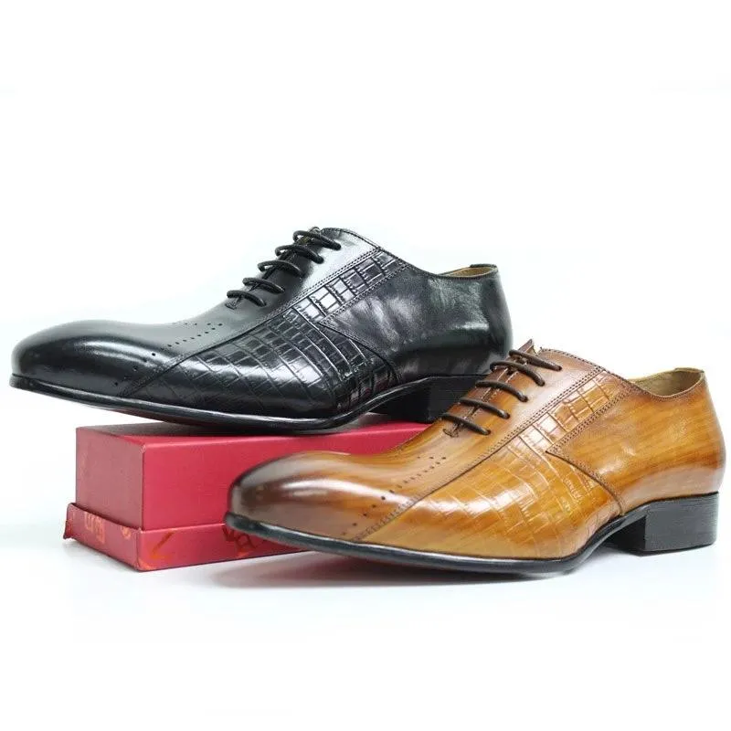 RegalLuxe Exotic Lace-Up Oxford Shoes