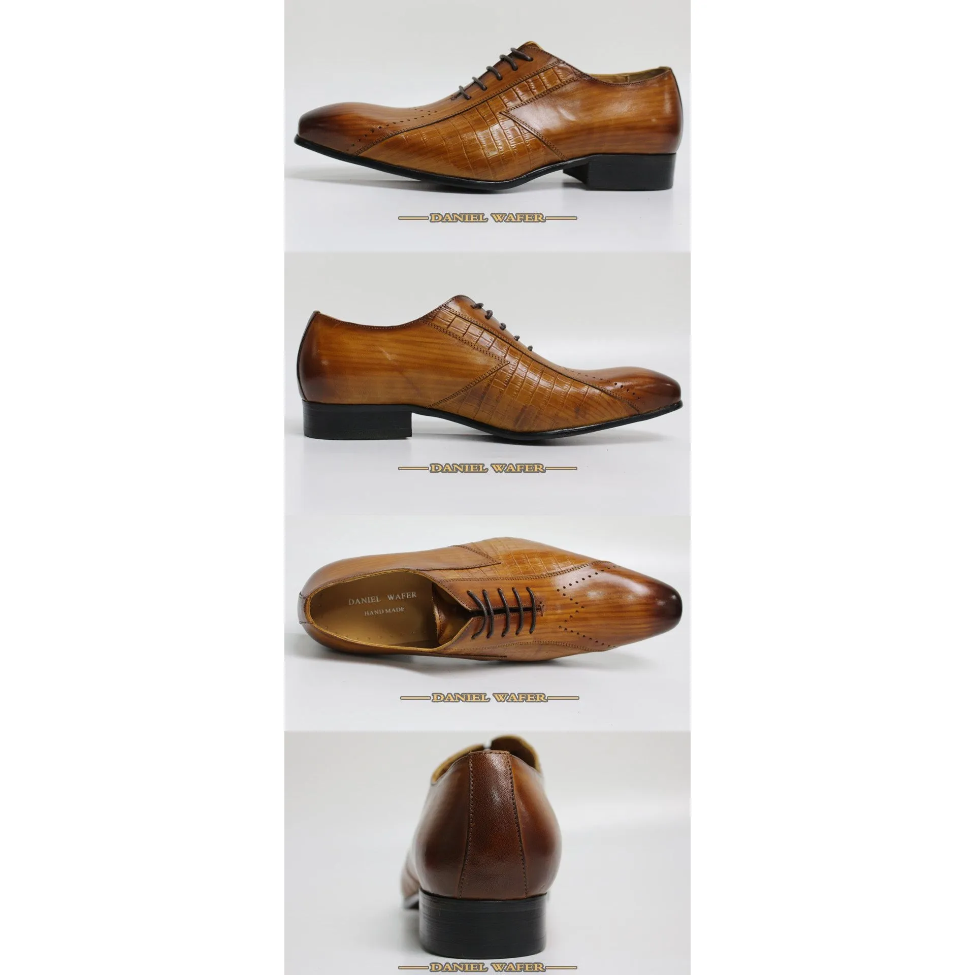 RegalLuxe Exotic Lace-Up Oxford Shoes