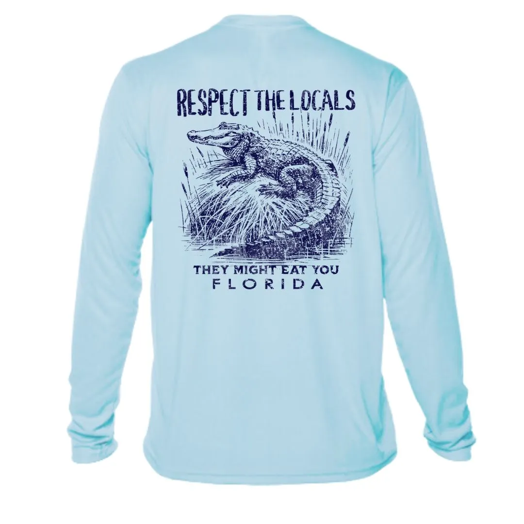 Respect the Locals Alligator Sun Shirt UPF50 - Florida or Custom