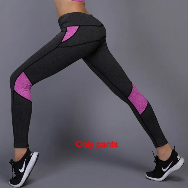 Sexy Yoga Set sports wear for women gym TShirt   Pants Breathable Gym Workout Clothes Compressed Yoga Leggings Sport Suit