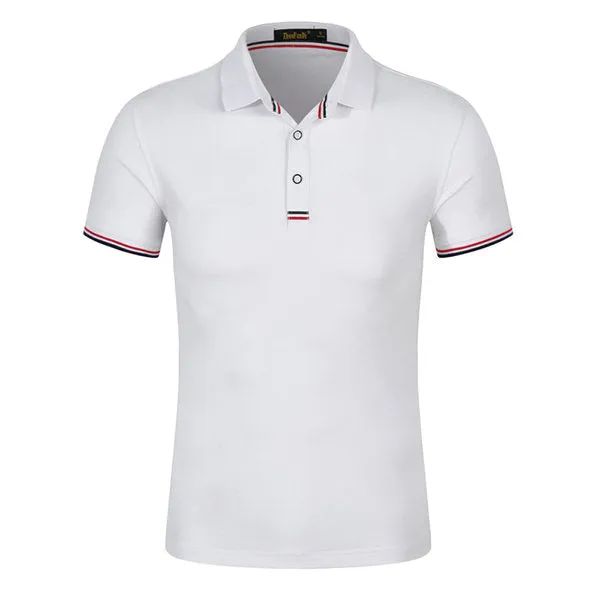 Short Sleeve Casual Polo Shirt Mens Fashion Solid Color Lapel