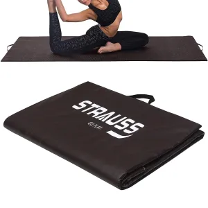 Strauss Yoga Mat Rolling | Yoga Mat For Gym, Workout at Home and Yoga | Foldable Yoga Mat | Yoga Mat for Men & Women with Carrying Strap | Yoga Mat for Meditation, Fitness & Exercise | 10 mm (Brown)