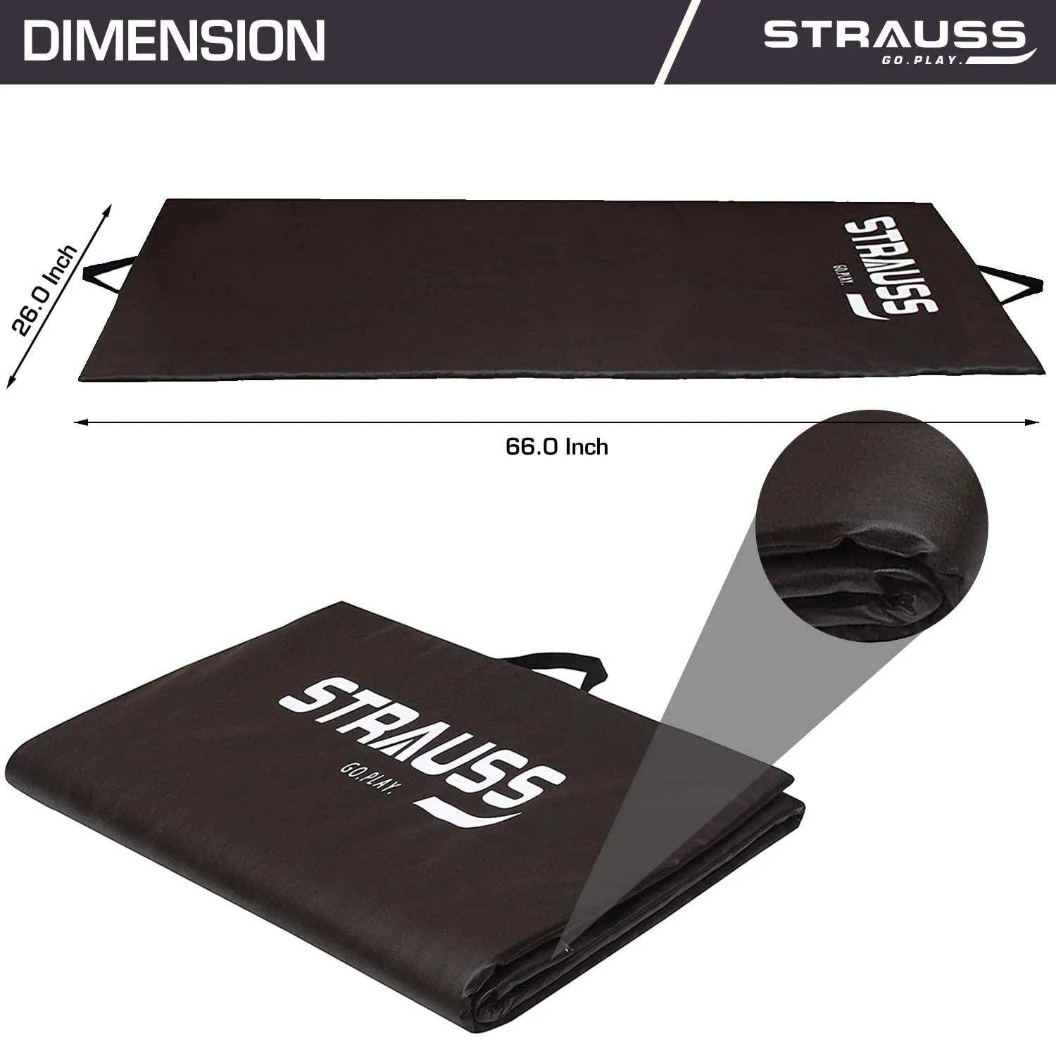 Strauss Yoga Mat Rolling | Yoga Mat For Gym, Workout at Home and Yoga | Foldable Yoga Mat | Yoga Mat for Men & Women with Carrying Strap | Yoga Mat for Meditation, Fitness & Exercise | 10 mm (Brown)