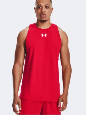 Under Armour Baseline Men Basketball Tank Red/White