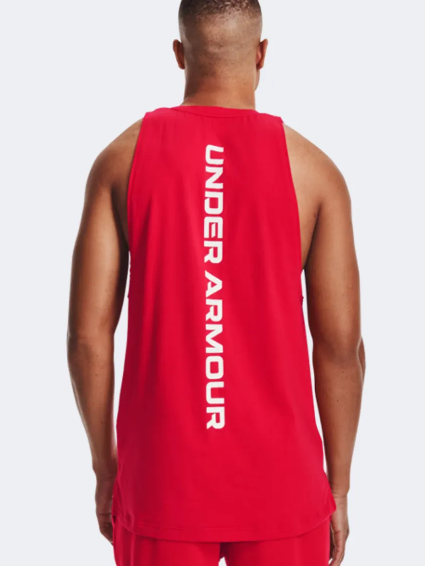 Under Armour Baseline Men Basketball Tank Red/White