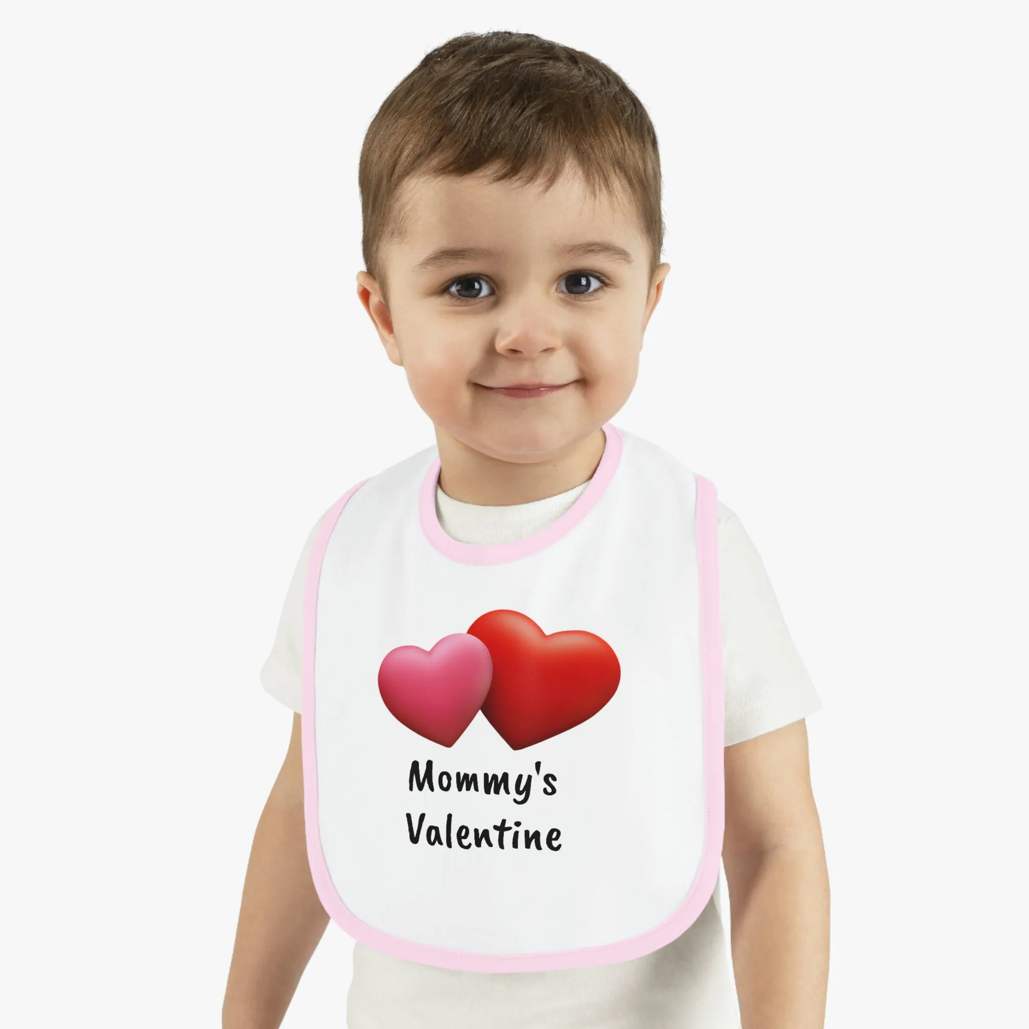 Valentine's "Mommy's Valentine" Baby Contrast Trim Jersey Bib