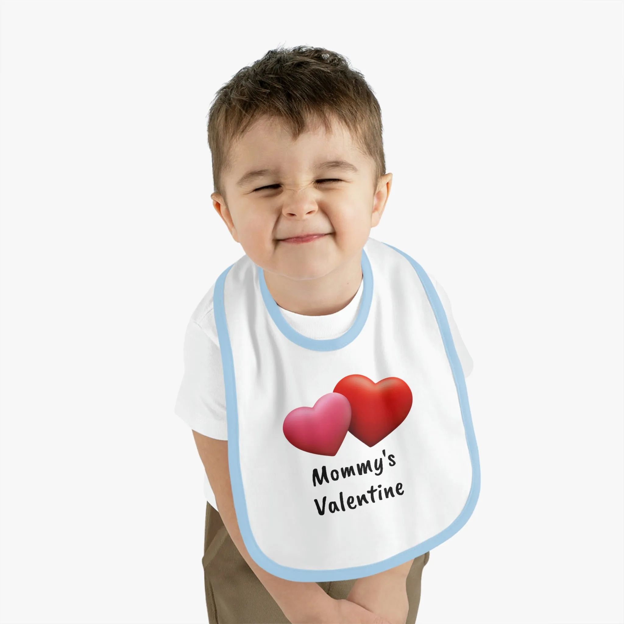 Valentine's "Mommy's Valentine" Baby Contrast Trim Jersey Bib