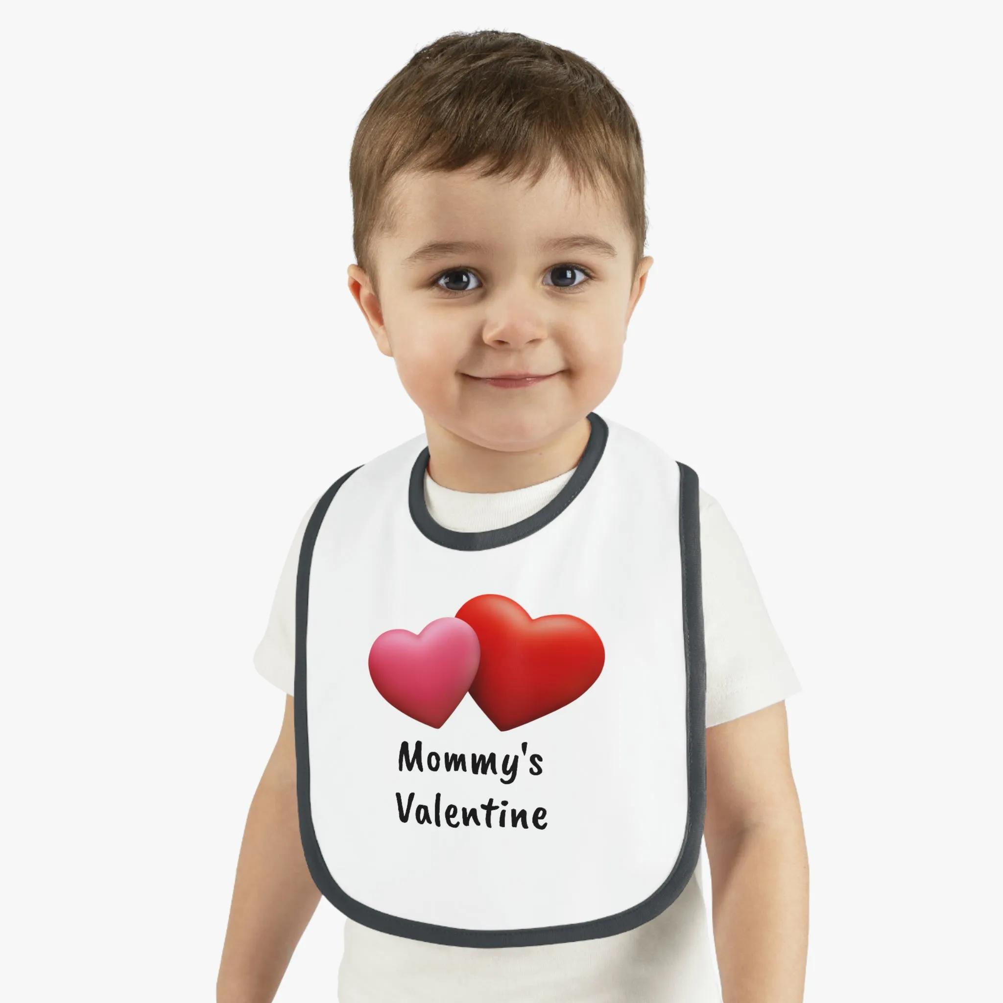 Valentine's "Mommy's Valentine" Baby Contrast Trim Jersey Bib