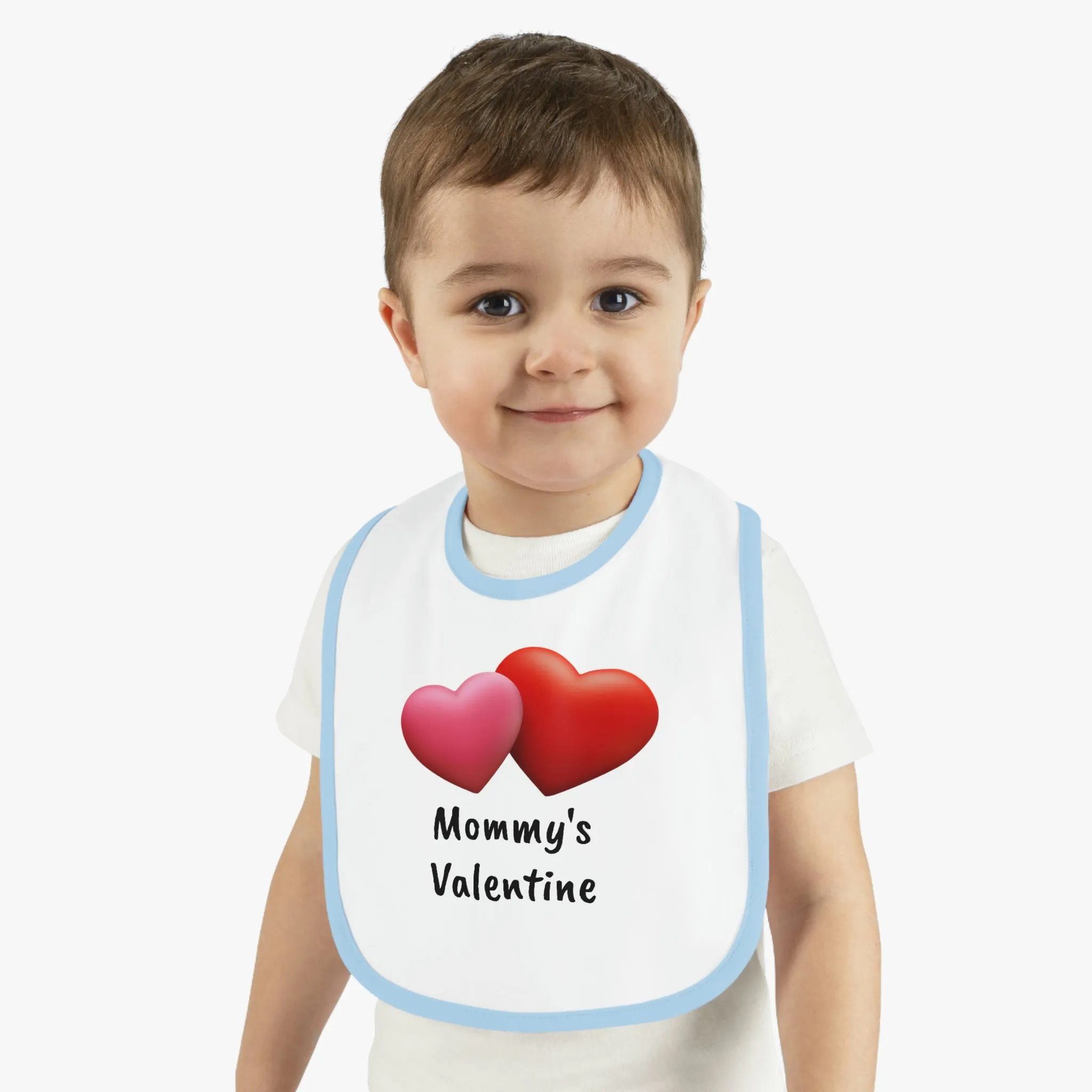 Valentine's "Mommy's Valentine" Baby Contrast Trim Jersey Bib