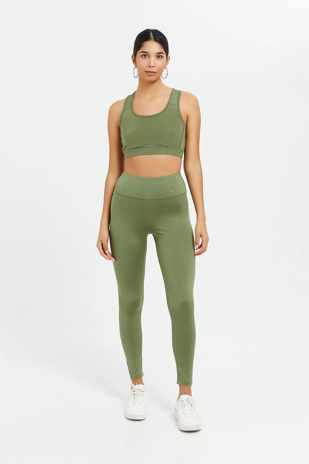 Women Olive Sports Bra