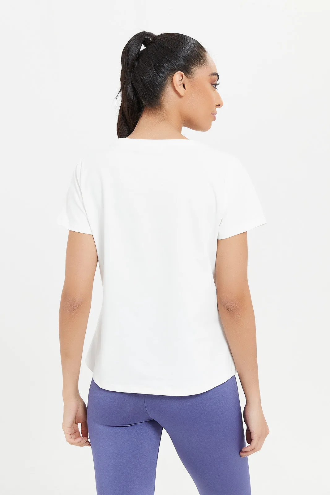 Women White Soft Touch Active T-Shirt