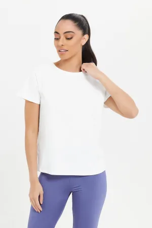 Women White Soft Touch Active T-Shirt