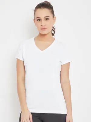 Women White Sports T-shirt