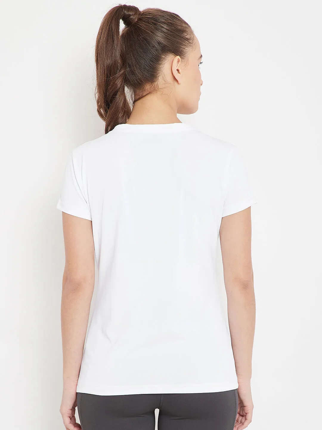 Women White Sports T-shirt