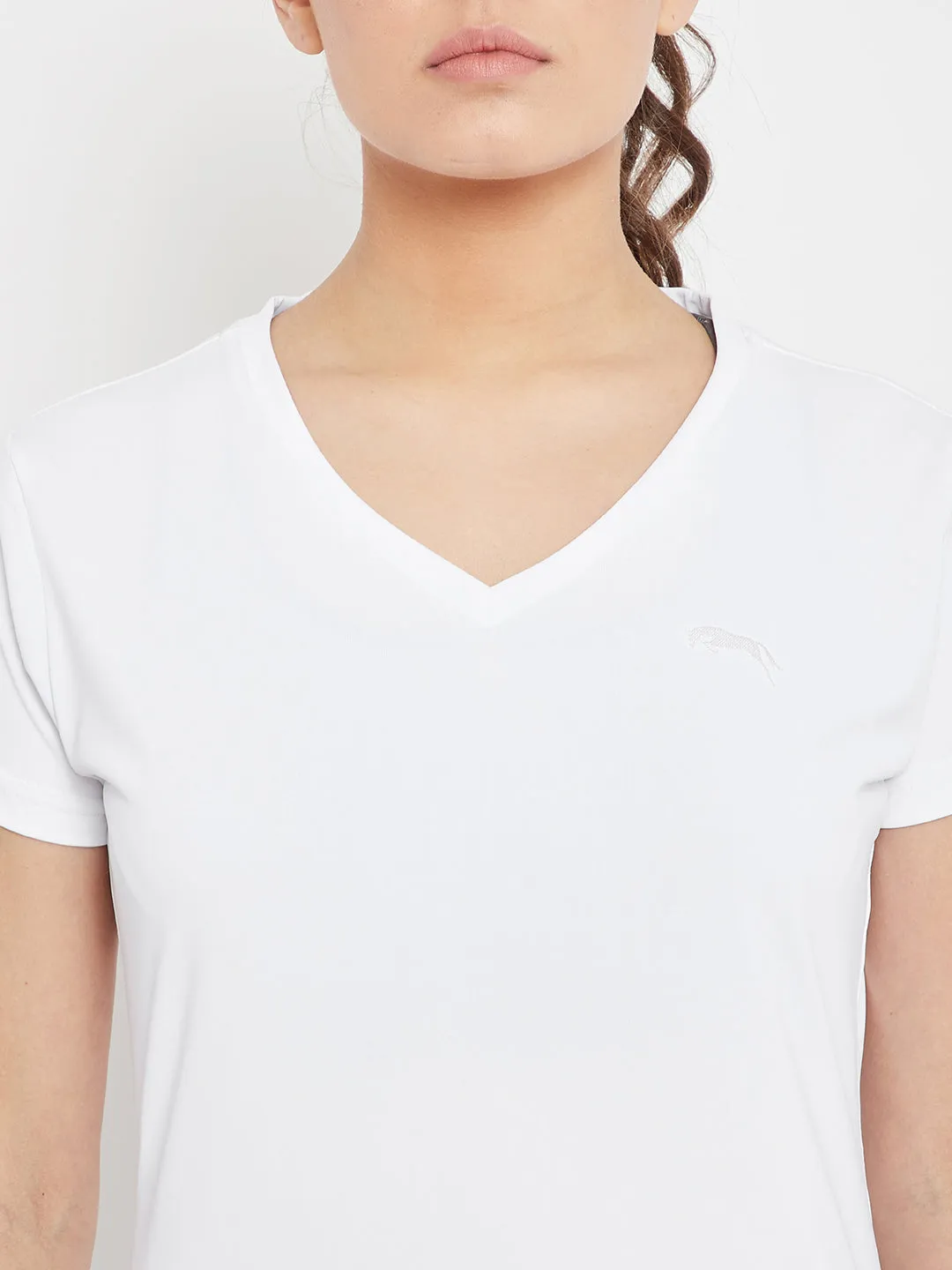 Women White Sports T-shirt