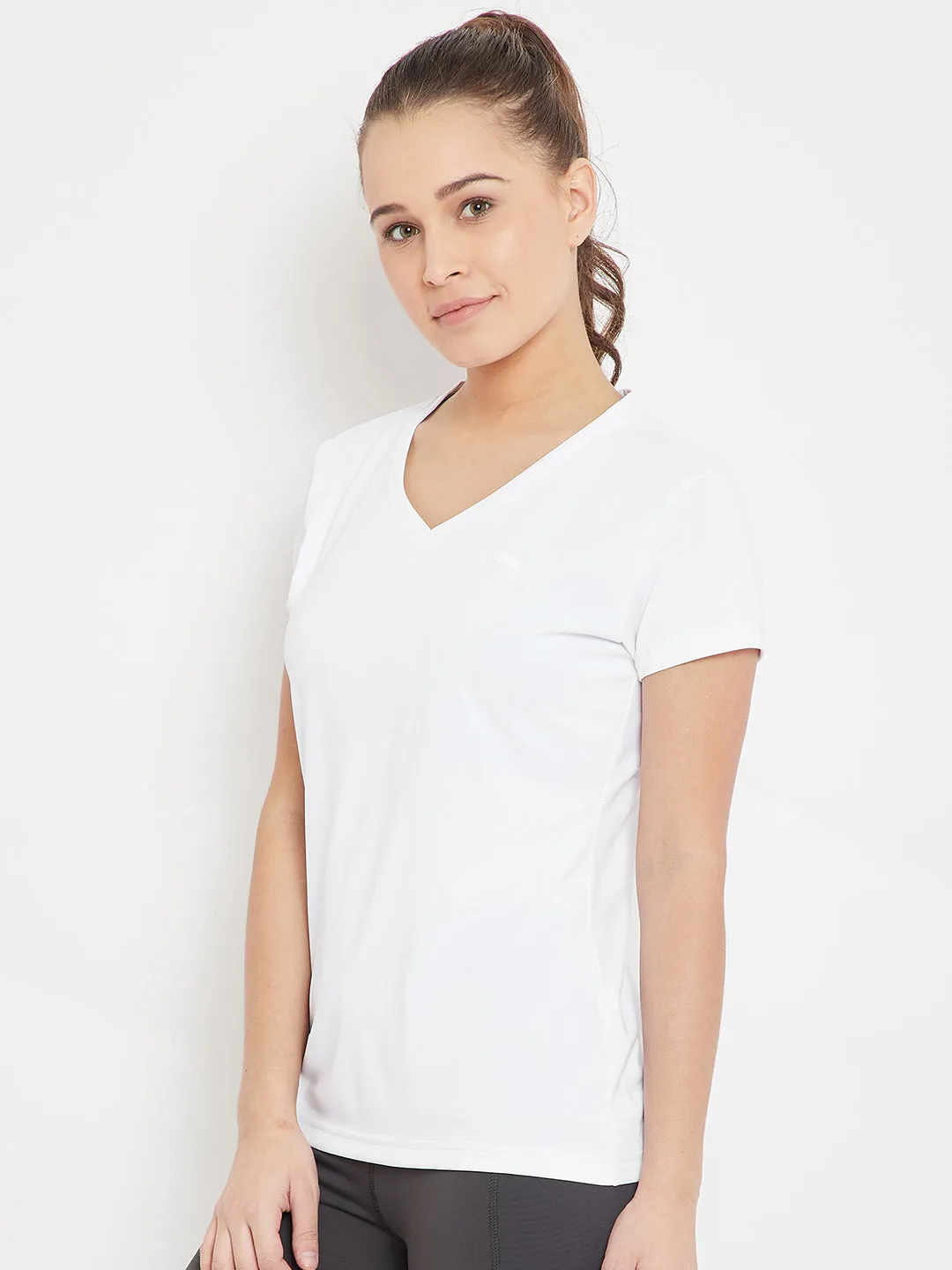 Women White Sports T-shirt