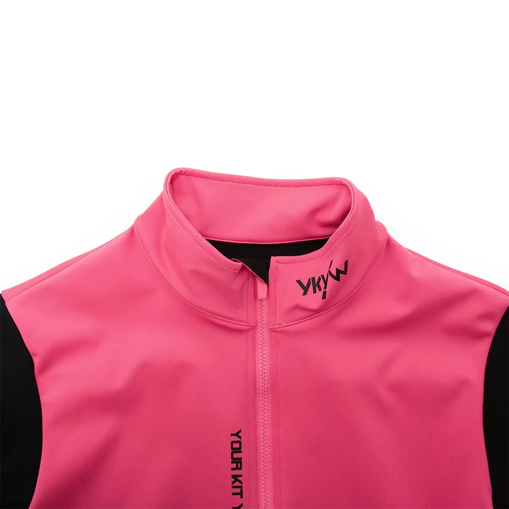 YKYW 2024 Autumn Winter Women's Pro Windproof Waterproof Cycling Jacket YKK Double Zipper Cycling Jersey Sports Windbreaker Pink Red Black Color Bike Tops